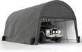 COVERONICS 12x20 FT Carpot, Round Portable Garage,Carport Canopy with Galvanized Steel Metal Frame & Vents, Round Style Outdoor Storage Shed for Car, Truck, Boat, Patio Furniture Anti-Snow Waterproof