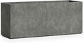 Semplito Grand Rectangular Planter – Grey Stone Finish – Fiberglass Indoor/Outdoor, Weather-Resistant XL Planter (59" L x 19.7" W x 23.6" H Exterior, 58.7" L x 19.3" W Interior)