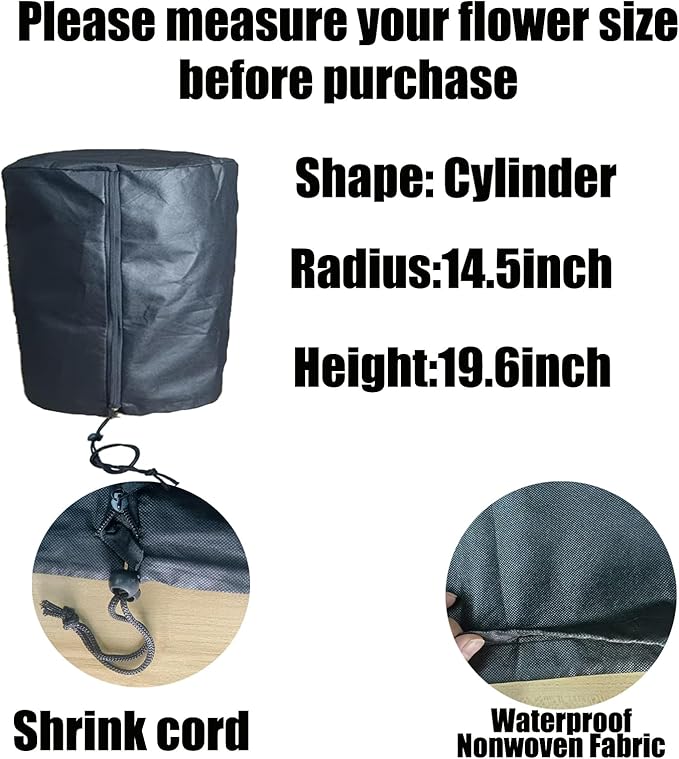 EJW Plant Covers Freeze Protection, Plant Cover, Plants Cover for Winter,Frost Blankets for Outdoor Plants,Frost Covers for Outdoor plants2 PCS, Cylindrical 19.6 * 14.5 * 14.5inch,