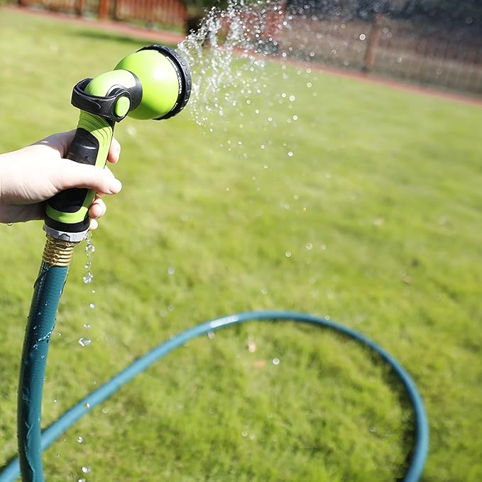 Worth Long Lead-in Green Garden Hose 5/8 in. x 50 ft. -Kink Free, No Leaking, Male/Female Fittings -Heavy Duty Durable Flexible Lightweight Water Pipe -Brass Aluminum Ends for Household & Yard Use