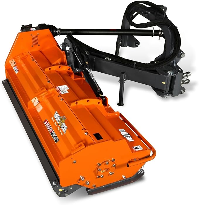 78" Heavy Duty PTO Drive 3 Point Offset Ditch Bank Verge Flail Mower for 80-110HP CAT 2 Tractor, 122'' Offset Distance,55°/90° Rotation Angle, 18 Hammers, Model VBM78