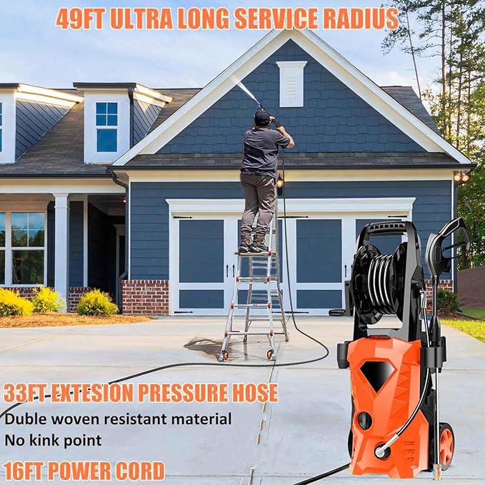 Imdot 5000PSI Electric Pressure Washer 2025 2.8GPM High Power Washer with 4 Pressure Nozzle and Soap Bottle for Home, Car Washing, Fence Cleaning, Patio (Blue)