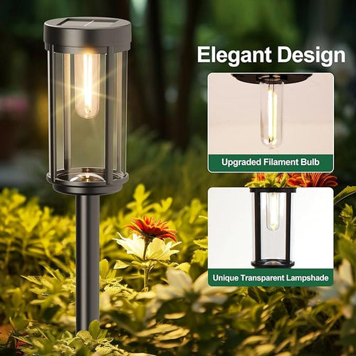2 Pack Solar Lights Outdoor Waterproof for Garden Walkway Pathway Lawn Yard Decorative Modern Landscape Lighting. (Warm White Light, 2)