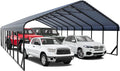 20x40 ft Metal Carport & Portable Garage, Heavy Duty with Galvanized Steel Roof & Frame - Large Tall Carports Canopy for Snow, Grey for Outdoor Garages