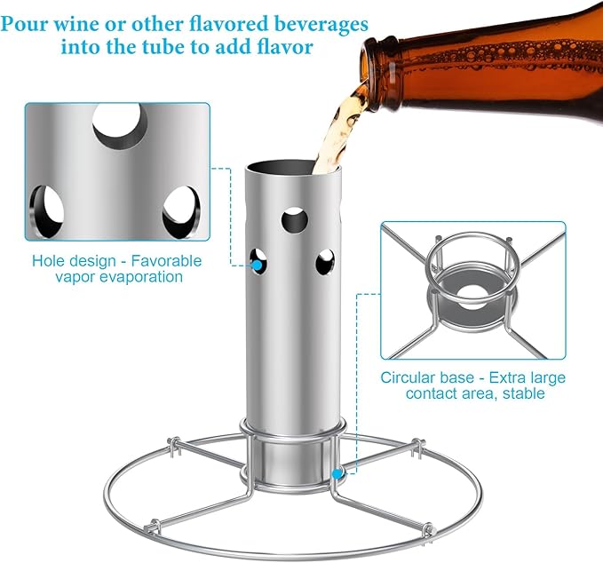 LS'BABQ Beer Can Chicken Holder and 22-Piece Turkey Fryer Accessories Kit for Char-Broil Big Easy Oil-Less Turkey Fryer, Stainless Steel Turkey Infuser Stand Replacement Parts for Charbroil 4897766R06