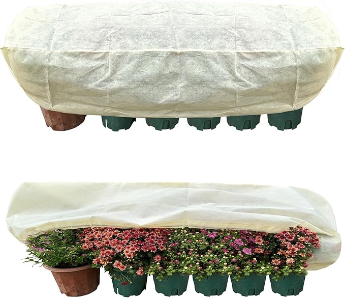 Plant Cover Freeze Protection, 39.3"x17.7"x15.7" Winter Plant Covers, Plant Frost Cover, Tree Plant Freeze Protection Covers, Planter Plant Winter Frost Blanket with Zip Drawstring,2 Pack