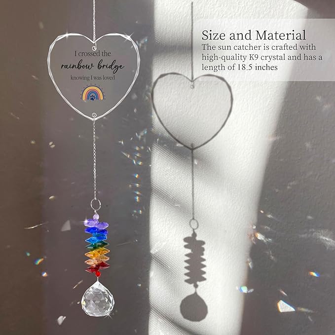 GIFTELIX Christmas Ornaments Cats Sympathy Suncatcher - Dog Cat Loss Sympathy Gift - Rainbow Crystal Prism - Bereavement Keepsake - Pet Lover Gift - Cat Memorial Gifts for Loss