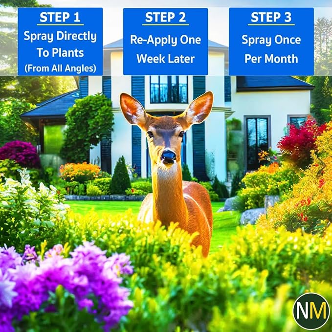 Nature’s MACE Deer and Rabbit Mace, Deer Repellent Spray, 1 Gallon, Deer Repellent for Plants, Flowers, Lawns, & Gardens, Deer Deterrent, All-Season Protection, Protect Plants Fast, Pet & Plant Safe