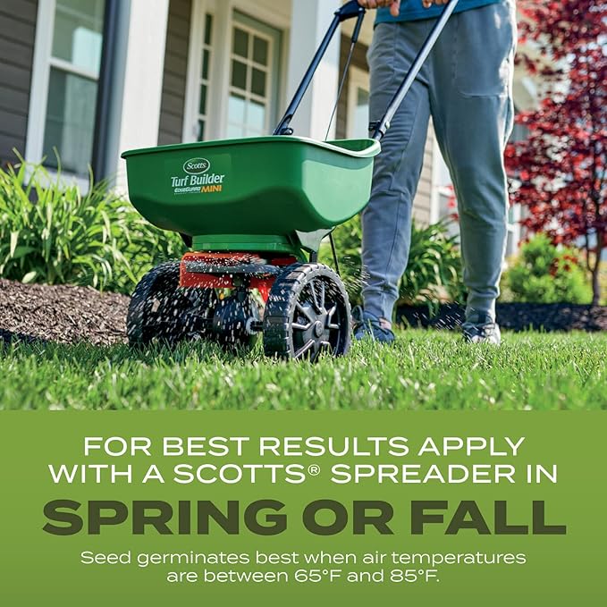 Scotts Turf Builder Grass Seed Tall Fescue Mix Durable to Resist Harsh Conditions with Root-Building Nutrition, 2.4 lb.