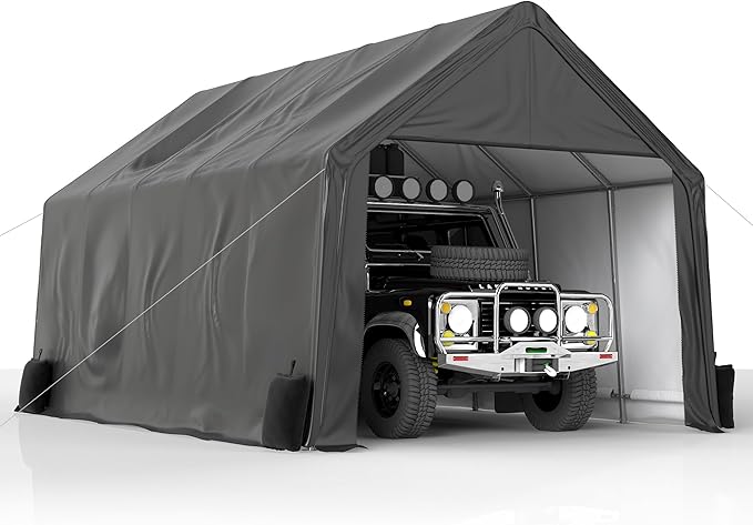 COVERONICS 13x20 FT Carpot, Portable Garage,Carport Canopy with Galvanized Steel Metal Frame & Vents, Outdoor Storage Shed for Car, Truck, Boat, Patio Furniture Anti-Snow Waterproof