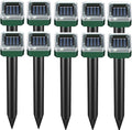 Pack of 10 Solar Mole Repellent Sonic Gopher Repellent Vole Chaser Mole Deterrent Sonic Spikes Repellent Ultrasonic Pest Control Outdoor Keep Moles Out of Yard Lawn