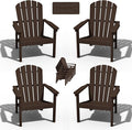 nevilywood Compact Stackable Adirondack Chairs Set of 4, 26.3" Wide HDPE Outdoor Patio Chairs - Durable, Space-Saving Design for Porch, Lawn or Garden, Coffee