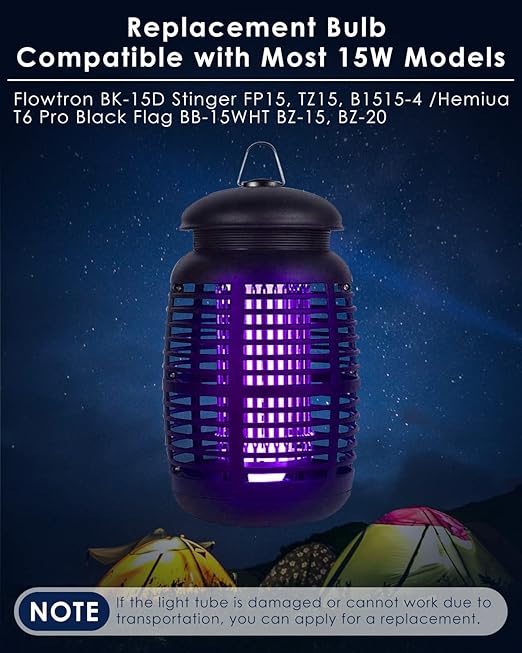 4Pack FUL15W BL Replacement Bulbs with 4 Pin Base, Indoor Outdoor 15W U Shape Lamp Tube Compatible with T6 T8 T9(Black)