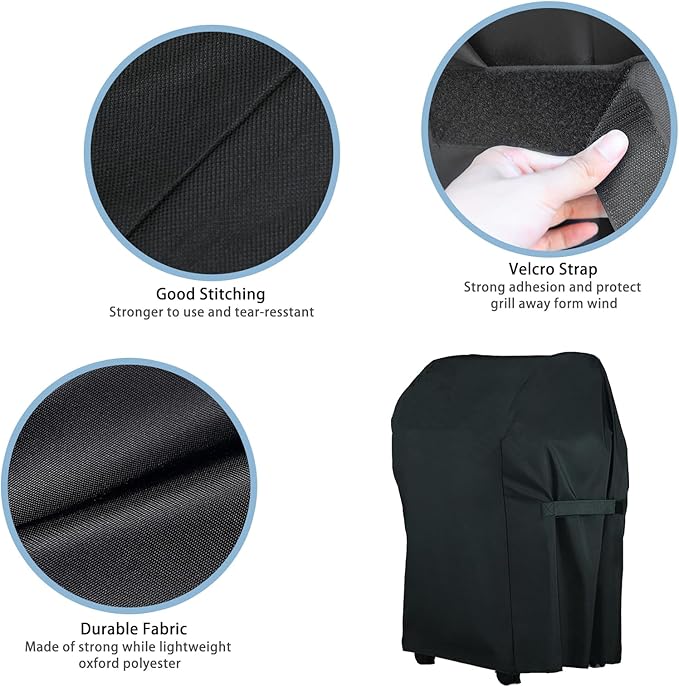 Performance Grill Cover for Char-Broil Performance 2 Burner Gas Grill (Side Shelfs Folded), Outdoor Heavy Duty Waterproof Barbecue Gas Cover for Charbroil and Smokers