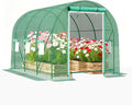 9.8x6.5x6.5 FT Greenhouse, Large Walk-in Green Houses for Outside, Tunnel Greenhouse with Thicken PE Cover with Mesh Door and 6 Ventilation Windows