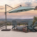 PURPLE LEAF 10FT Cantilever Patio Umbrella with 360-degree Rotation Aluminum Round Outdoor Offset Hanging Umbrella for Patio Pool, Sprout Green