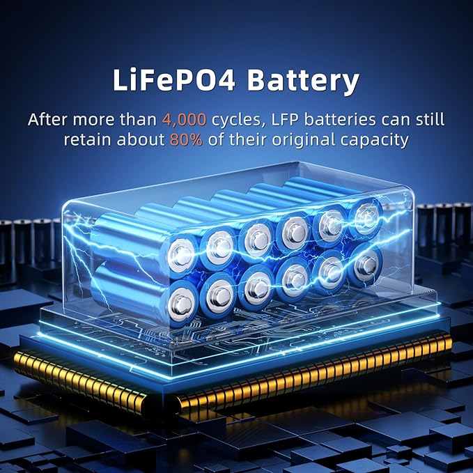 IEE SP5000 7680Wh Solar Power Station, 5000W(9000 Peak) AC Output, 120V/240V Split Phase LFP Battery with 2x500W Solar Panels, 1.6h Fast Charge Portable Power Generator for Home Backup, Emergency, RV