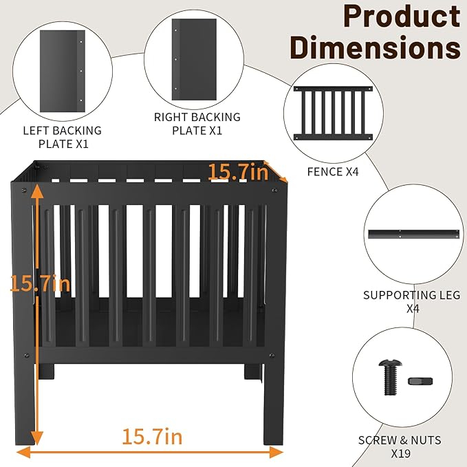 16-Inch Square Steel Grating Fire Pit in Black - Portable and Durable,Perfect for Backyard, Camping, and Bonfire Gathering Outdoor