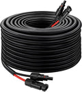 Solar Panel Extension Cable - 10AWG 40FT Solar Wire with Female & Male Waterproof Connector Flame Retardant Protective Sleeving PV Wire for RV, Photovoltaic Systems, Home, Boat, Solar Panels, Car