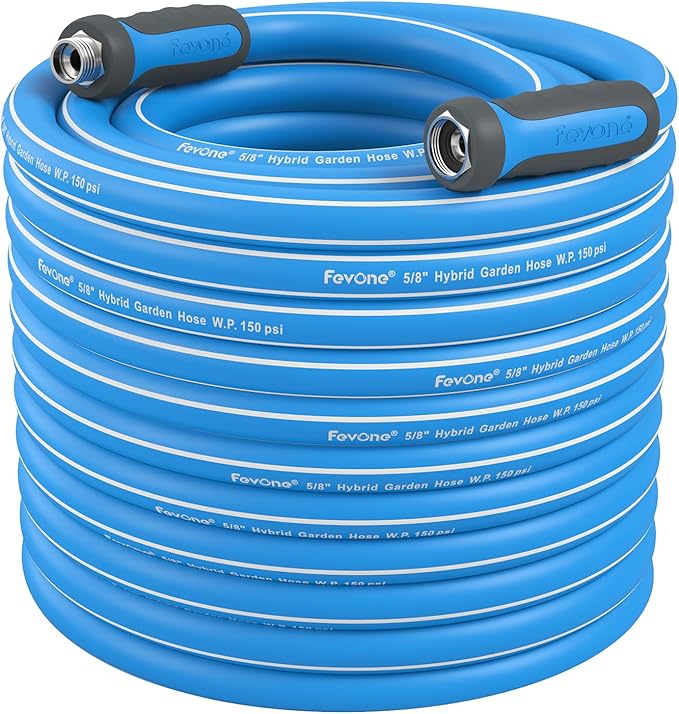 Fevone Garden Hose 105 ft., Lightweight Hybrid Water Hose, Flexible and Durable, Leak-Free Connections