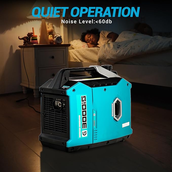 3000W Portable Inverter Generator, Super Quiet, Gas Powered for Camping, Tailgating, Home Emergency Use, RVs - Outdoor Power Equipment, EPA Compliant 2025 Version