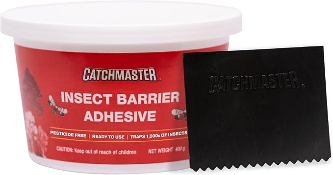 Catchmaster Insect Barrier Kit for Trees -Outdoor Insect Glue Traps for Ornamental Plants, Shrubs & Trees - DIY Beetles, Lanternflies, Cankerworms, Gypsy Moth & Ant Traps - Includes Spreader
