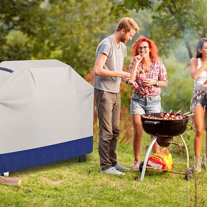 59" Grill Cover for Outdoor Grills Waterproof Fade Resistant Heavy Duty BBQ Covers, All Weather Protection Gas Grill Cover for Weber, Genesis, Charbroil