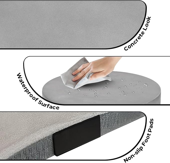Propane Tank Cover Table, 16 X 20 inch Round Outdoor Propane 20 LB Tank Storage Box Hideaway with Side Handles Tank Holder for Outside Patio Backyard, Grey
