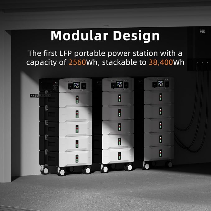 IEE SP5000 7680Wh Solar Power Station, 5000W(9000 Peak) AC Output, 120V/240V Split Phase LFP Battery with 5x200W Solar Panels, 1.6h Fast Charge Portable Power Generator for Home Backup, Emergency, RV