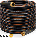 Heavy Duty Garden Hose – 5/8 Inch Flexible, Lightweight Hybrid Hose with 600 PSI Burst Pressure, Swivel Handle, and Durable Copper Male/Female Fittings (Black, 100FT)