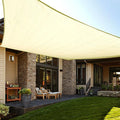 LOVE STORY Custom Size 7'x12' Butter Cream Sun Shade Sail Rectangle UV Block Canopy Patio Sail Sunshades Fabric for Outdoor Garden Carport (We Make Custom Size)