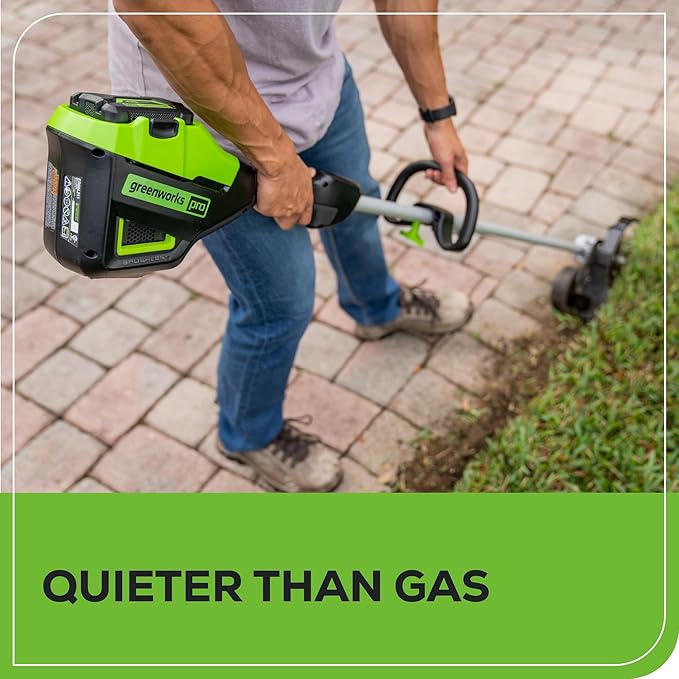 Greenworks 60V 8" Brushless Cordless Edger with 2.0Ah Battery & Charger – Tool-Free Depth Adjustment, Lightweight Lawn Edging Tool, 4-Year Warranty