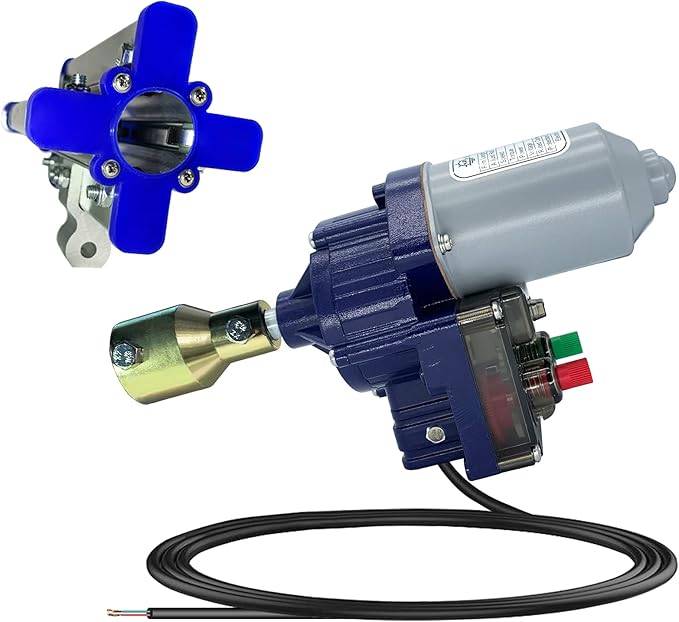 UYGALAXY 100W Greenhouse Film Roll Up Side Motor 1 3/8" Roll Bar Adapter + Precise Bearing Climber for Greenhouse Automatic Ventilation (with Creeper)