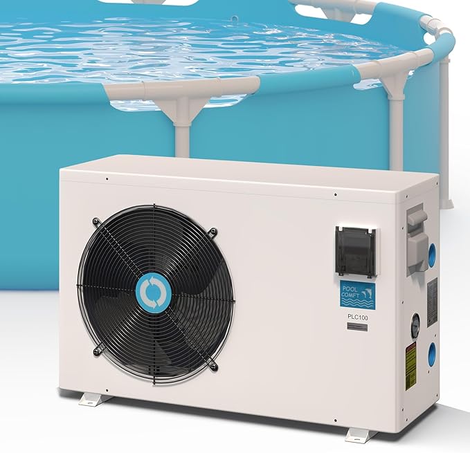35,000 BTU Inverter Swimming Pool Heat Pump, Electric Pool Heater for Above Ground and Inground Pool, Heating and Cooling Pool Heater, 208~230V/60Hz