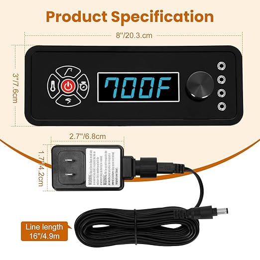 Control Panel Kit Compatible with Masterbuilt Gravity Series 560/800/1050 Outdoor Smoker Grills, Digital Control Board Replacement for 9904190036 9904200043 9904200004 (No Bluetooth or WiFi)