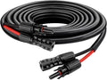 XRDS -RF Solar Cable 3FT, 8AWG Solar Extension Cable with Male & Female Solar Connectors, Flame-Retardant Protective Sleeving Solar Panel Cable, Weatherproof PV Wire for Solar Panel Connection