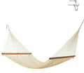 Original Pawleys Island Single Oatmeal DuraCord Rope Hammock – 12 ft. x 50 in., 1-Person, 450 lb Capacity, Oak Spreader Bar, Zinc-Plated Hardware, Handcrafted in The USA