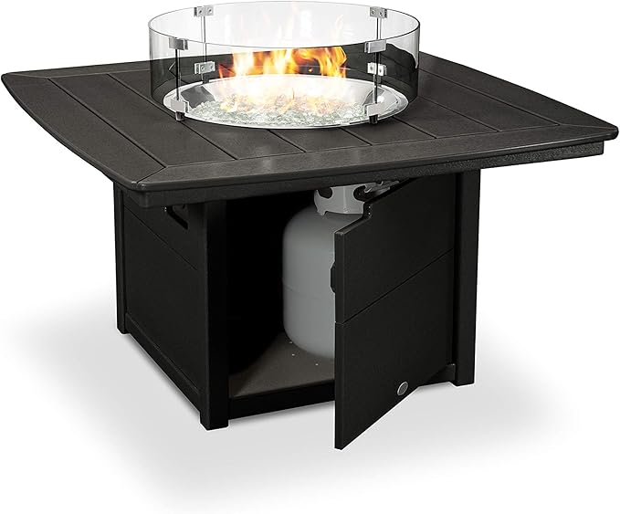 POLYWOOD® Nautical 42" Fire Pit Table in Black
