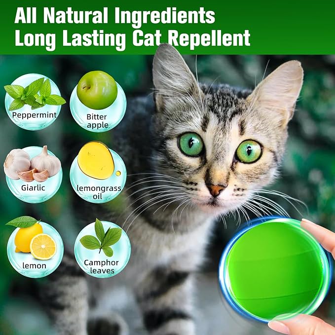 Cat Repellent Outdoor & Indoor (9-Pack) ，Cat Deterrent Balls，Natural Peppermint Oil Cat Deterrent and Keep Cats Out of Plant Yard Garden Lawn, Garden, and Furniture, Scratch and Chew,