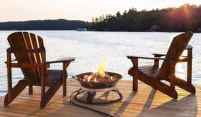 Outland Living Portable Propane Fire Pit, 21-inch, 58,000 BTU with Fire Pit Cover & Carry Kit, Smokeless Gas Firebowl | Perfect for Camping, Patio, Backyard, Tailgating, Deck, RV| Black 863 Cypress