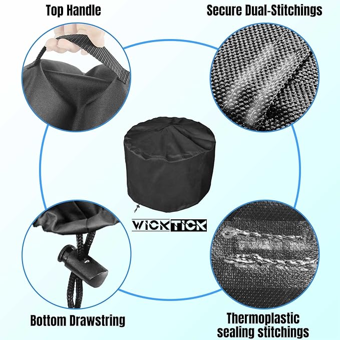 28 Inch Round Fire Pit Cover for Solo Stove Yukon 2.0, 600D Heavy Duty Waterproof Firepit Accessories for Outdoor Camping, All-Weather Resistant