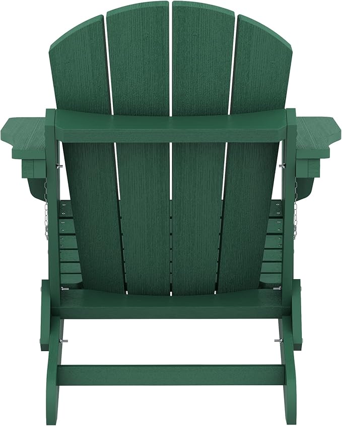 SERWALL Foldable Adirondack Chair Set of 2 for Patio Garden Outdoors Fire Pit Chairs-Green