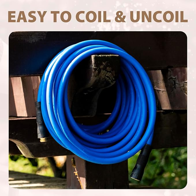 5/8" Female to Female Hot/Cold Water Leader Hose 3ft, -50℉ to 190℉ Flexible,Burst 600 Psi 3/4" Brass Fittings with Swivel Grip Handle for Outdoor,Yard, Farm, Blue