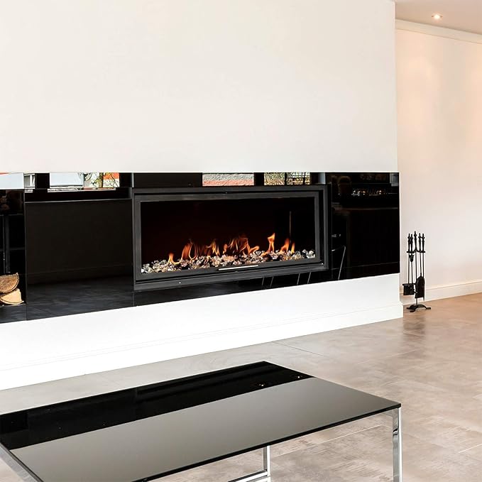 Onlyfire 10 Pounds Blended Reflective Fire Glass for Fire Pit Fireplace and Landscaping, 1/2 Inch Mixed Colored High Luster Fireglass Rocks for Outdoor and Indoor Use - Onyx Black+Platinum+Gold