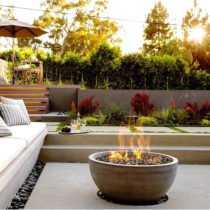 Onlyfire 10 pounds Fire Glass for Propane Fire Pit and Gas Fireplace, 1/2 NCH Reflective Firepit Glass Rocks for Fire Pit Table and Fire Bowl, High Luster Bronze