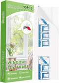 90 Pack Window Fly Traps, Window Sticky Traps, Sticky Non-Toxic Clear Fly Paper Indoor for Home