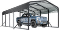 Unovivy 15x25 FT Metal Carport, Large Outdoor Heavy Duty Carport with Galvanized Steel Roof and 4 Support Feet, Spacious Vehicle Shelter for Cars, Boats, RVs, and Outdoor Equipment