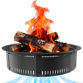 Smokeless Fire Pit Ring Insert - 36 Inch Outdoor Fire Pit Liner with Airflow Design for Efficient Burning, Durable Steel Construction, for Outdoor Camping