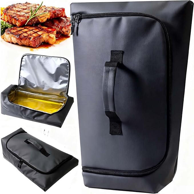 BBQ Blanket for Resting Meat, Leak-Proof Insulated Meat Resting Bag, 270°Top Opening for Large Briskets, Turkey, Washable Smoker Accessories Gifts for Men, Christmas Stocking Stuffers for BBQ Lovers