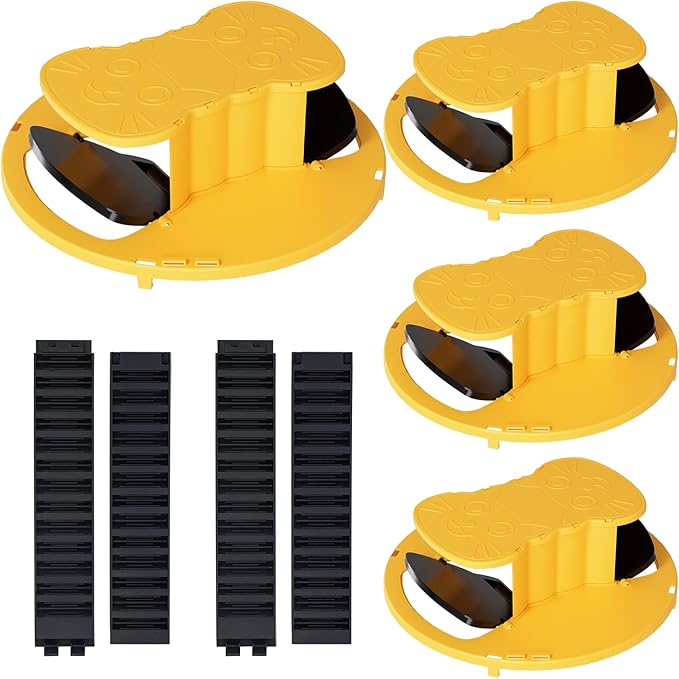 Bucket Mouse Trap,Mouse Bucket Trap Lid,5 Gallon Mouse Bucket Trap, Auto-Reset Humane Mouse Traps for Kitchens, Basements, Warehouses and Garden (4 Pack)